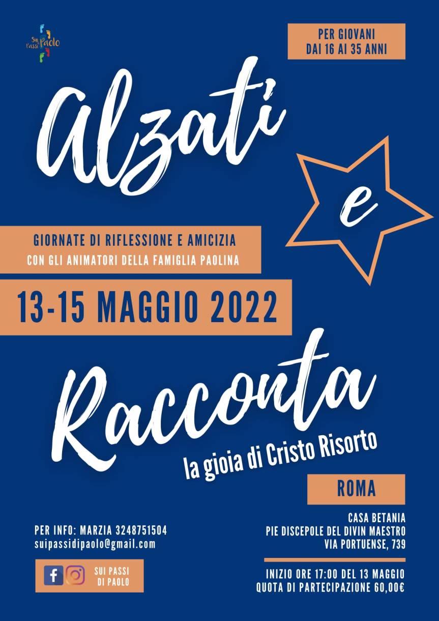 Alzati e Cammina! L’ iniziativa dei Paolini dal 13 al 15&nbsp;maggio