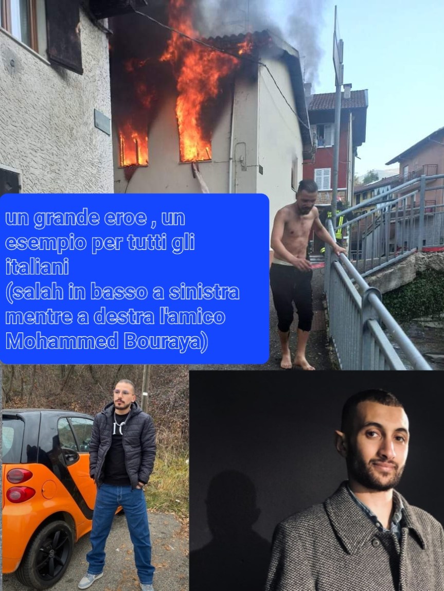 #storiedivita.                          Una storia di vita. Salah salva mamma e figlio dal fuoco e dalla casa. Il racconto del fratello Mohammed&nbsp;Bouraya.