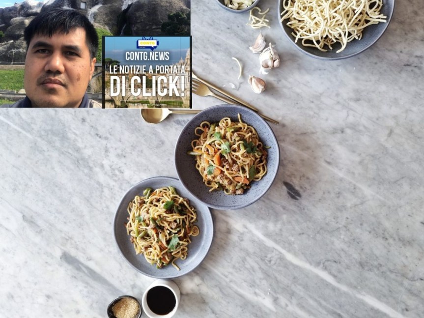 #diariofilippino . Benjie Baclig presenta il pancit . Piatto tipico filippino per tutti noi. Traduzione inglese /&nbsp;Italiano