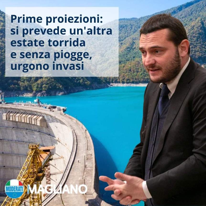 DICHIARAZIONE DI SILVIO MAGLIANO – Si prevede un’estate torrida e senza piogge, urgono&nbsp;invasi