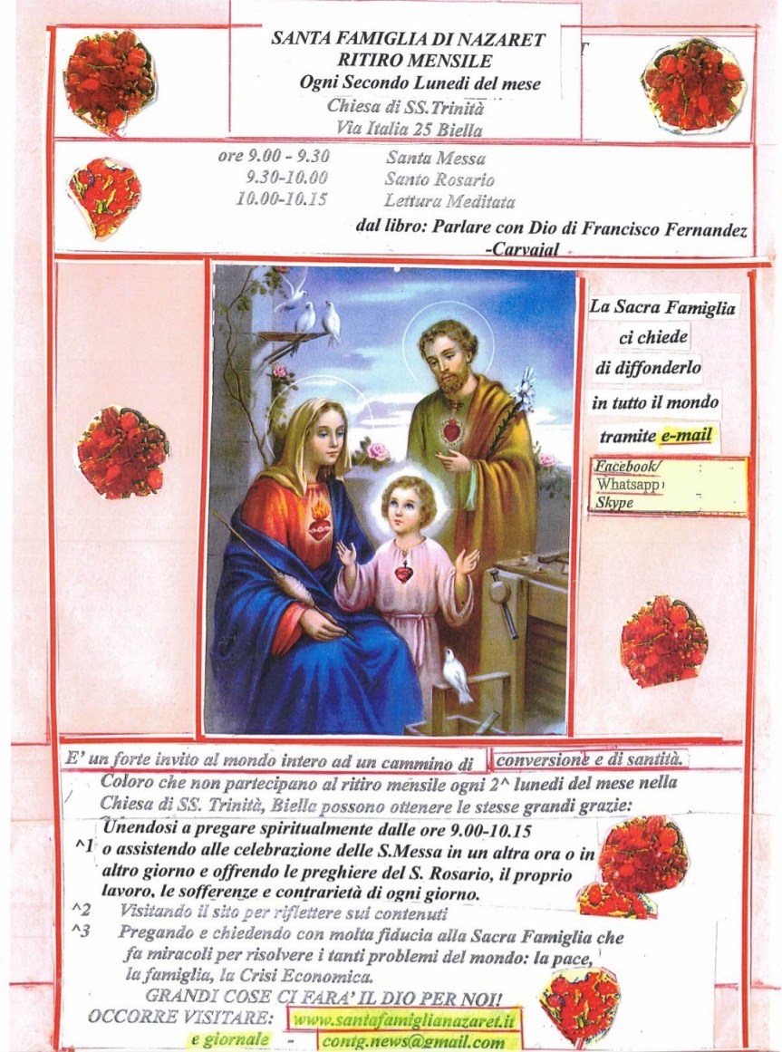 #santafamiglia# LAVORARE NELL’ATTESA DEL SIGNORE. Comunicato&nbsp;Stampa