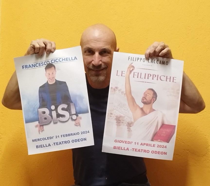 Due nuovi appuntamenti fuori stagione al Teatro OdeonL’assessore Gaggino presenta Francesco Cicchella e Filippo&nbsp;Caccamo