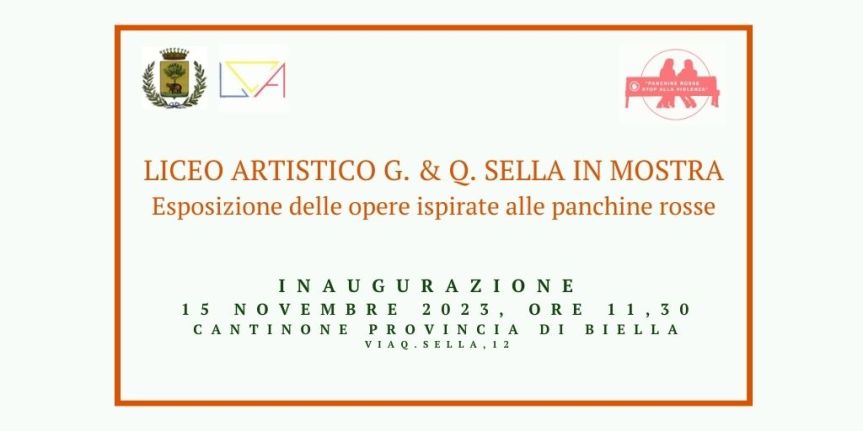Il Liceo Classico di Biella al Cantinone della Provincia di Biella per le sue opere oggi alle 11.30 in vista della lotta contro la violenza sulle&nbsp;donne.