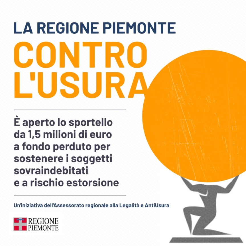 LA REGIONE PIEMONTE CONTRO&nbsp;L’USURA