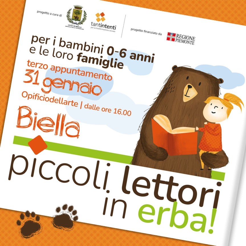 Proseguono gli appuntamenti con “Piccoli lettori in erba”Mercoledì 31 gennaio all’Opificiodellarte