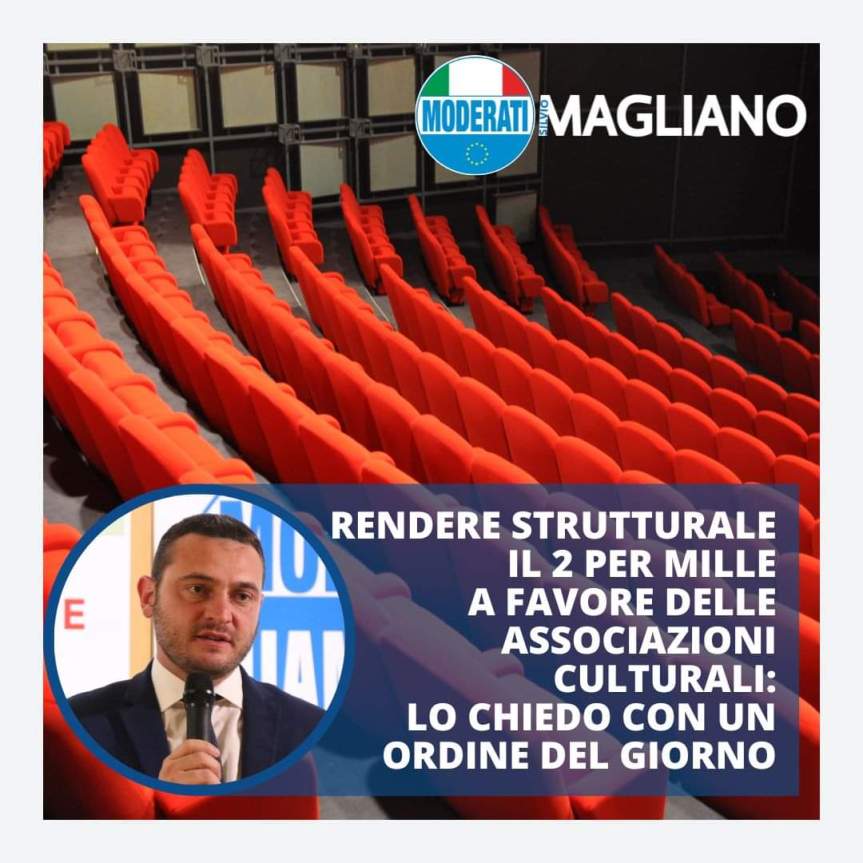 COMUNICATO STAMPA – Rendere strutturale il 2 per mille a favore delle Associazioni culturali: lo chiedo con un Ordine del&nbsp;Giorno