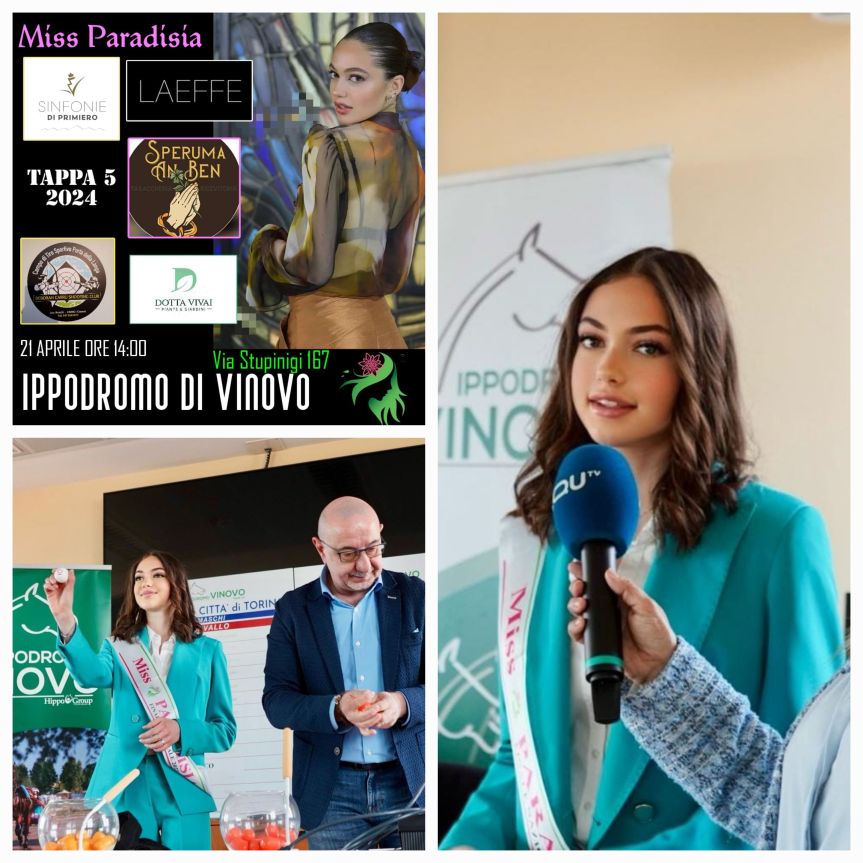 Miss Paradisia Timossi all’ Ippodromo di Vinovo per eleggere Miss Novara e Miss&nbsp;Vercelli