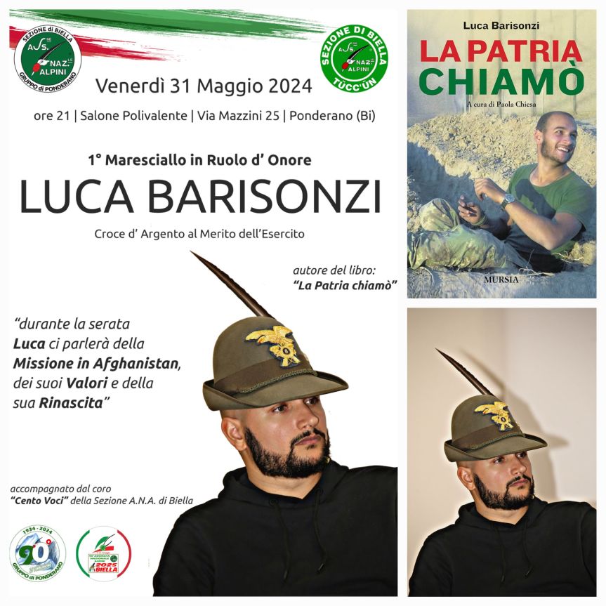 Venerdì 31 maggio 90 anni di Fondazione per il Gruppo Alpini di&nbsp;Ponderano