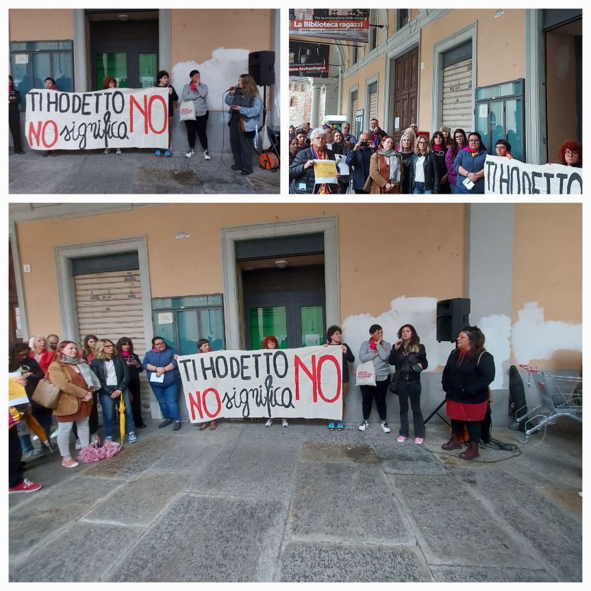 GRANDE PARTECIPAZIONE AL PRESIDIO CONTRO IL FEMMINICIDIO. PRESENTE ANCHE LA CANDIDATA SINDACA MARTA&nbsp;BRUSCHI.