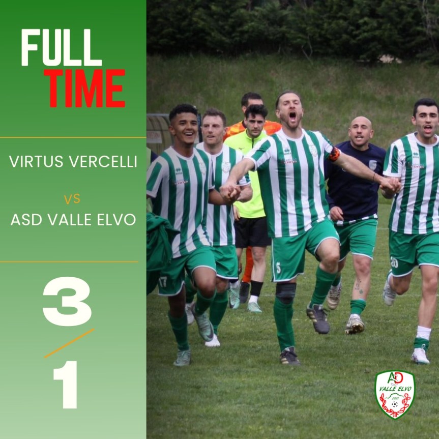 Finale virtus Vercelli- Asd Valle Elvo. Chiusa con un 3 a&nbsp;1