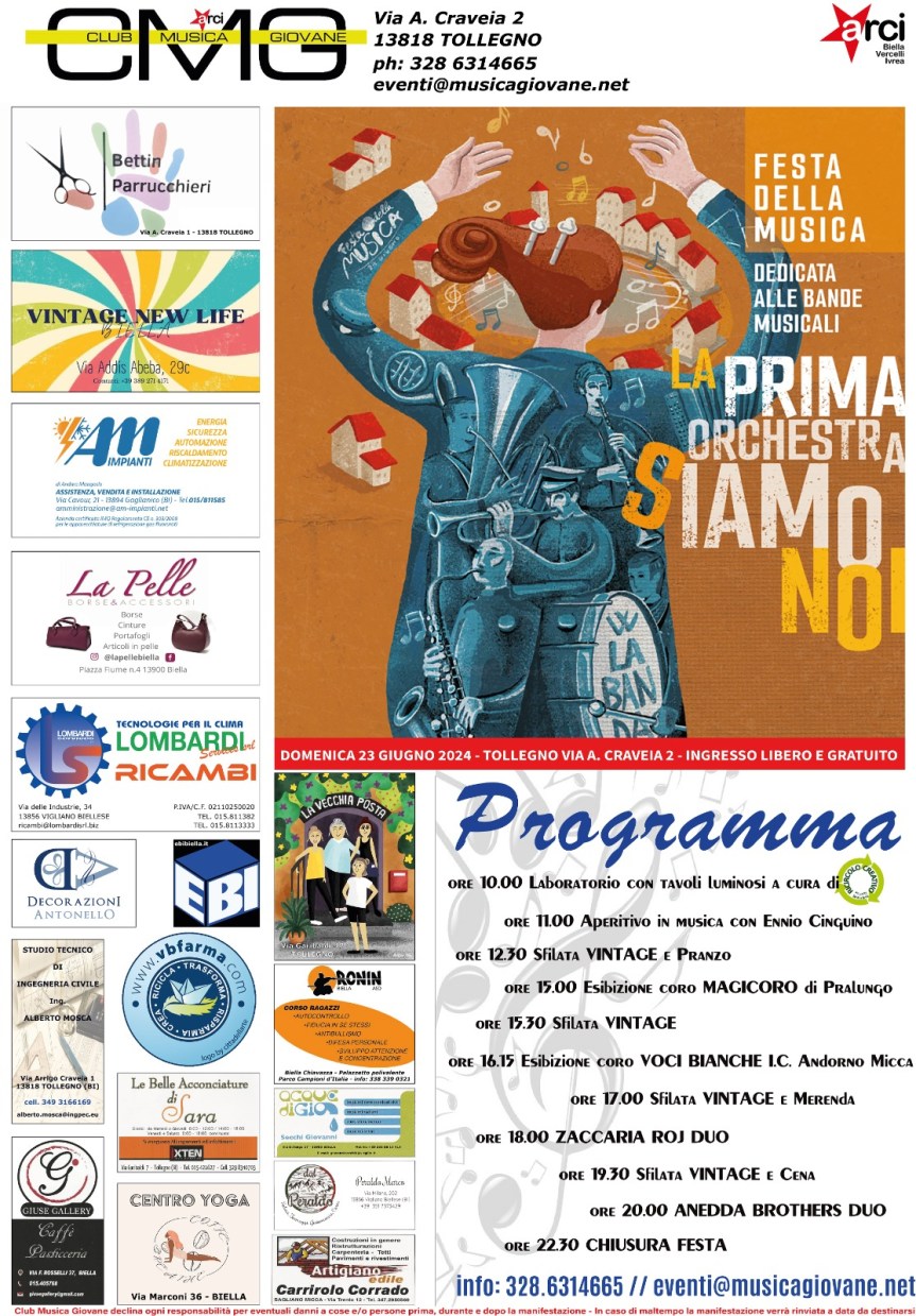 TOLLEGNO: Torna la festa della musica. SIFAFESTA, dopo lo stop provocato dal COVID ritorna una giornata dedicata alla&nbsp;musica.