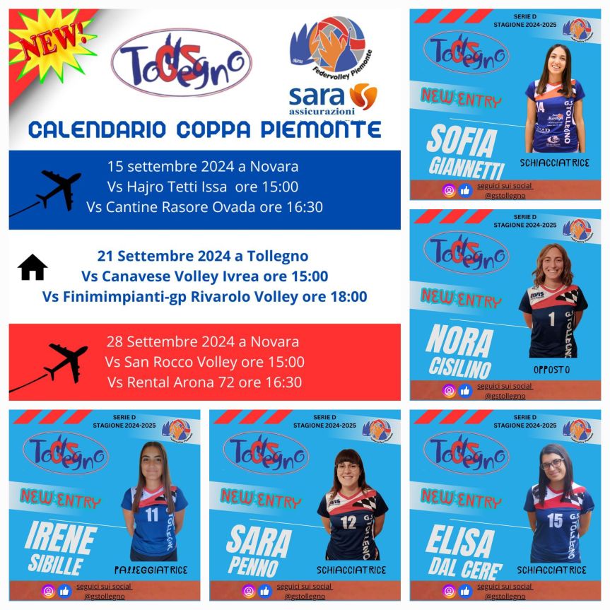 Volley: Esordio in coppa Piemonte per il gruppo sportivo&nbsp;Tollegno.