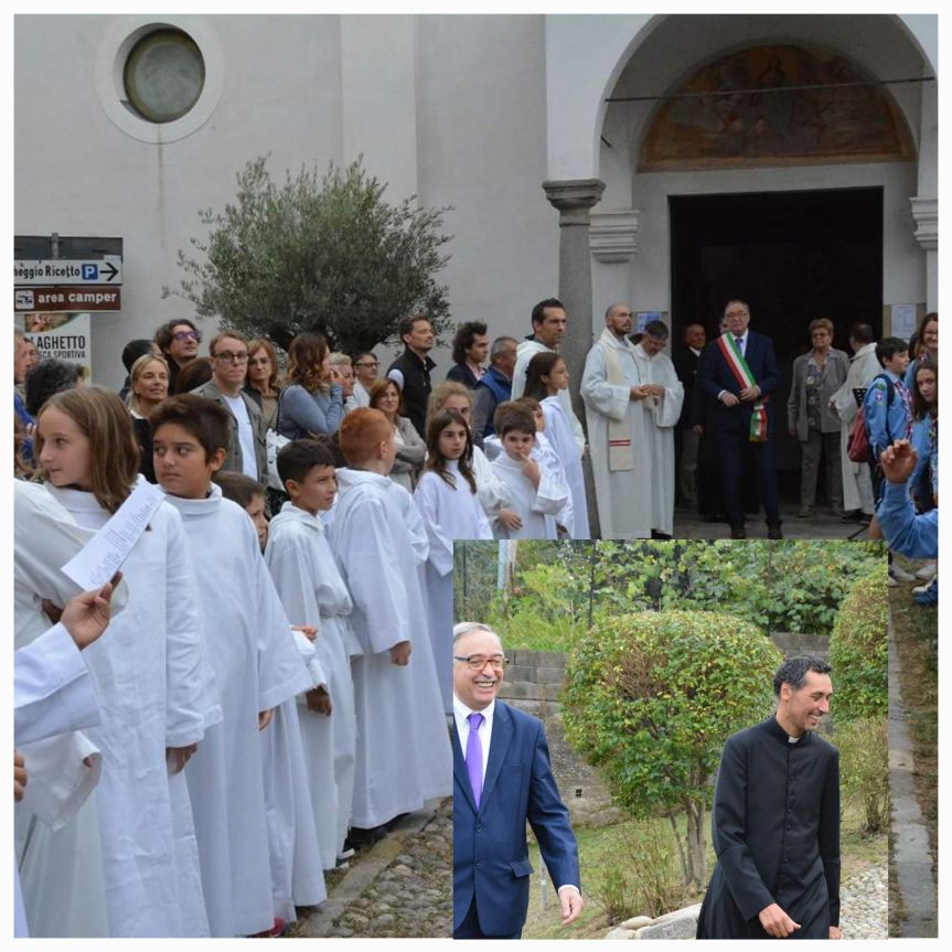 Don Simone Rocco parroco di Candelo. Alle 15 di domenica 22 settembre ha iniziato il servizio pastorale accolto dal nostro lettore e amico il Sindaco&nbsp; Paolo&nbsp;Gelone