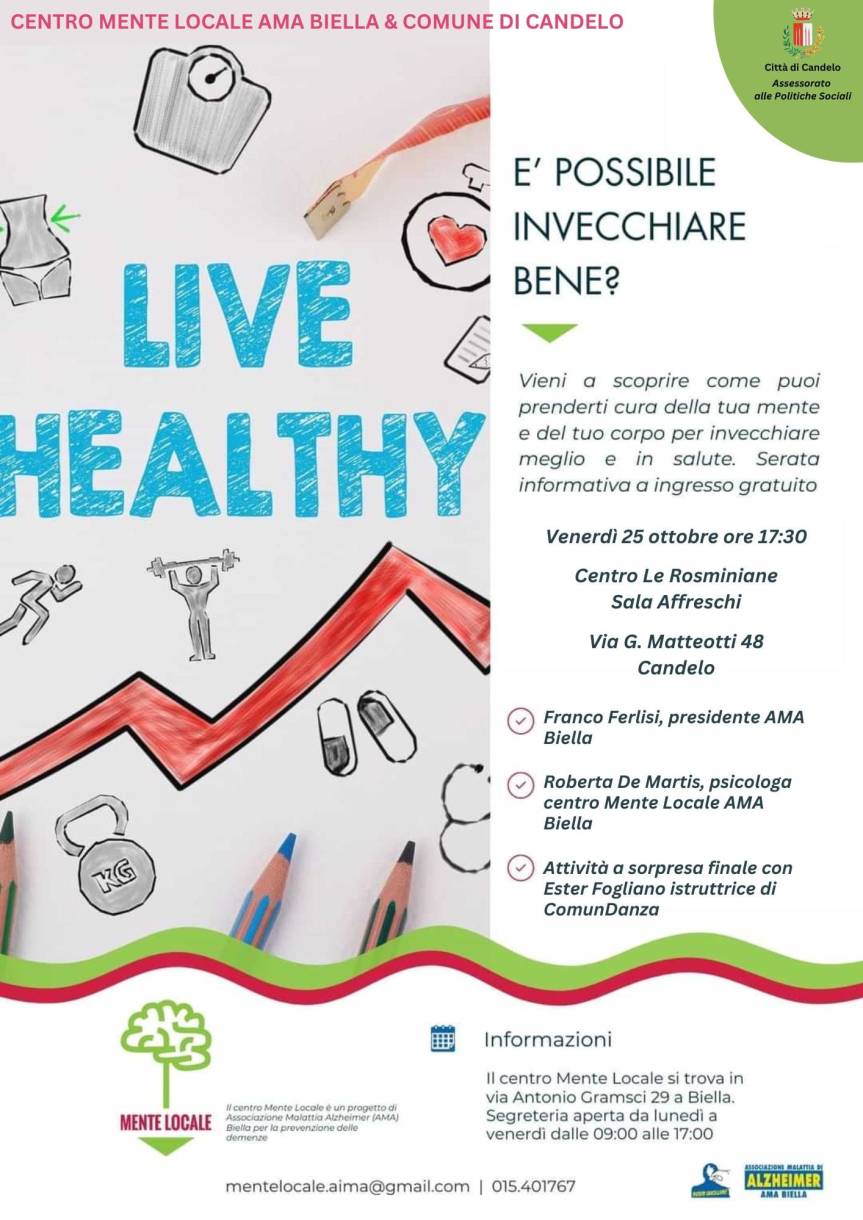 “È possibile invecchiare bene? Prenditi cura della tua mente e del tuo corpo per invecchiare meglio e in salute”. Se ne parla a&nbsp;Candelo