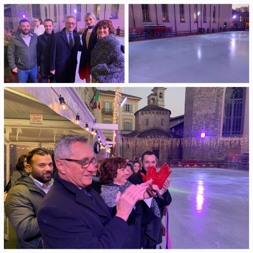 Al via la prima tappa del Natale a Biella. La pista di pattinaggio inaugurata dalla amministrazione comunale con il Sindaco Marzio&nbsp;Olivero.