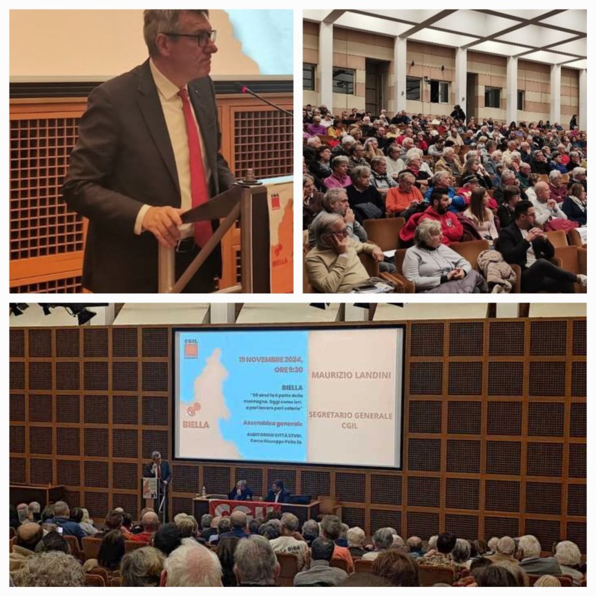 Landini a Biella che rievoca l’ennesimo sciopero&nbsp;generale.