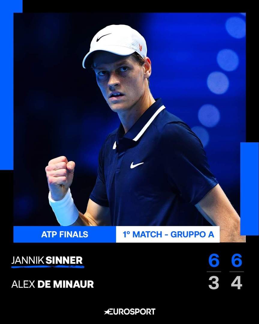 #sport#tennis. Sinner batte de Minaur all’ Atp 6-3 /&nbsp;6-4