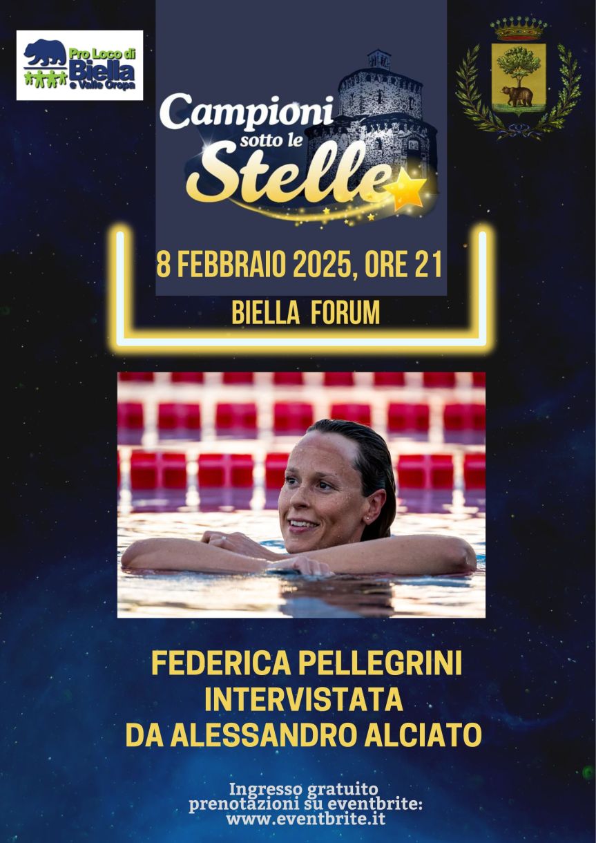 Campioni sotto le stelle torna con un’ospite di livello mondiale: Federica Pellegrini. La premiatissima nuotatrice sarà intervistata da Alessandro Alciato il prossimo 8&nbsp;febbraio