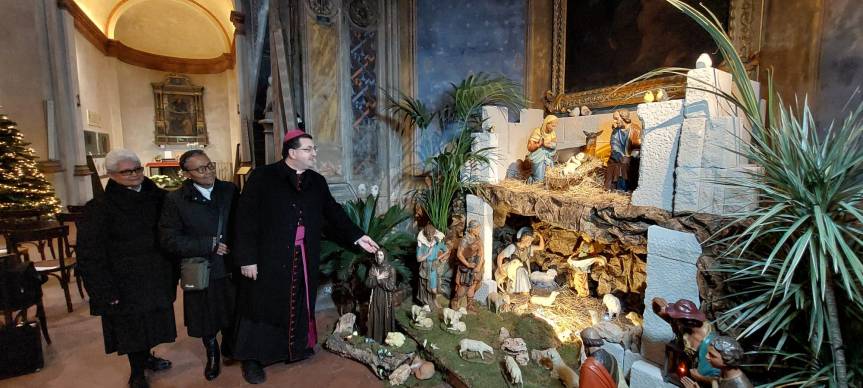 Il Vescovo di Biella monsignor Roberto Farinella visita il Presepe di Borriana e del Tempio Civico della Città di Biella  Basilica San&nbsp;Sebastiano