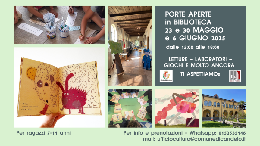 PORTE APERTE IN BIBLIOTECA AL POZZO DI&nbsp;CANDELO