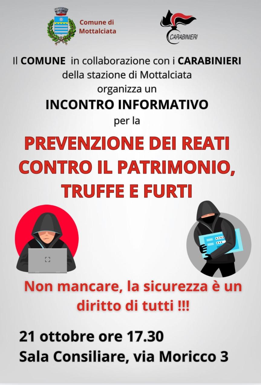 Sicurezza dei cittadini e prevenzione dei reati. L’Arma dei Carabinieri incontra la popolazione di&nbsp;Mottalciata.