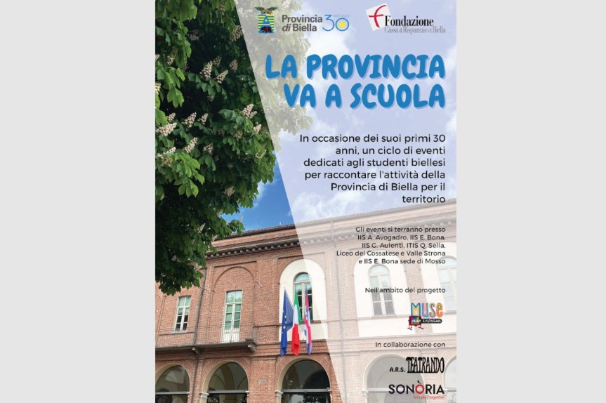 Nasce “La Provincia va a scuola”: un progetto innovativo per raccontare agli studenti cos’è la Provincia di Biella e cosa fa per il&nbsp;territorio