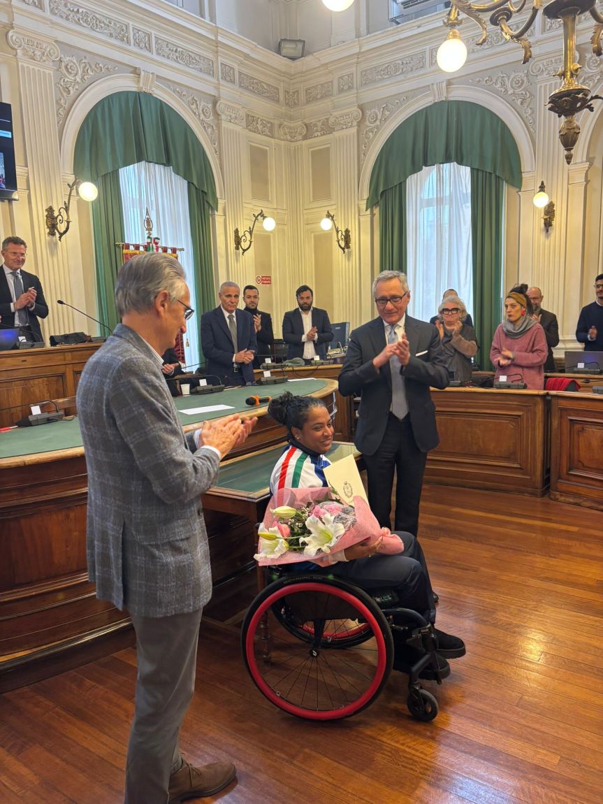 Premiata in Consiglio Comunale della Città  di Biella la campionessa paraolimpica nazionale Michela&nbsp;Biolcati.
