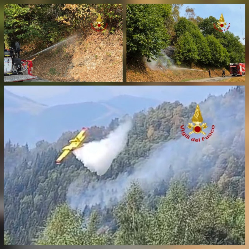 Incendio: proseguono le operazioni di spegnimento e bonifica, in azione anche il&nbsp;Canadair