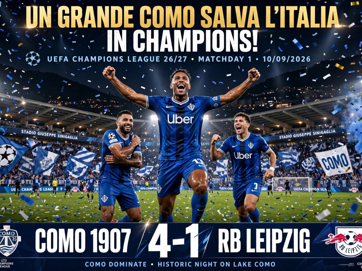 Un grande Como salva l’Italia in&nbsp;Champions.
